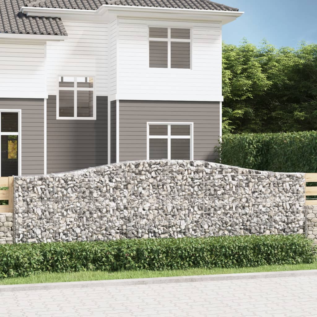 Paniers à gabions arqués 7 pcs 400x30x120/140 cm Fer galvanisé