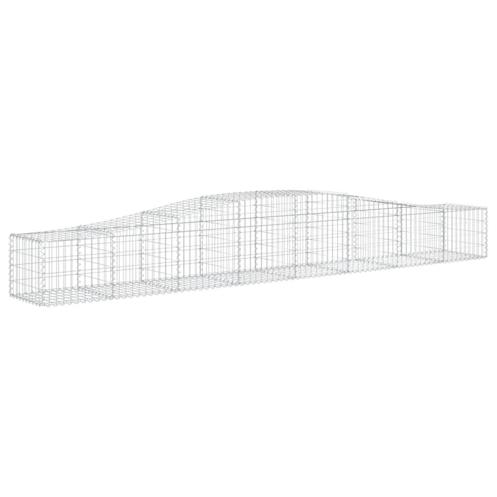 Paniers à gabions arqués 15 pcs 400x50x40/60 cm Fer galvanisé