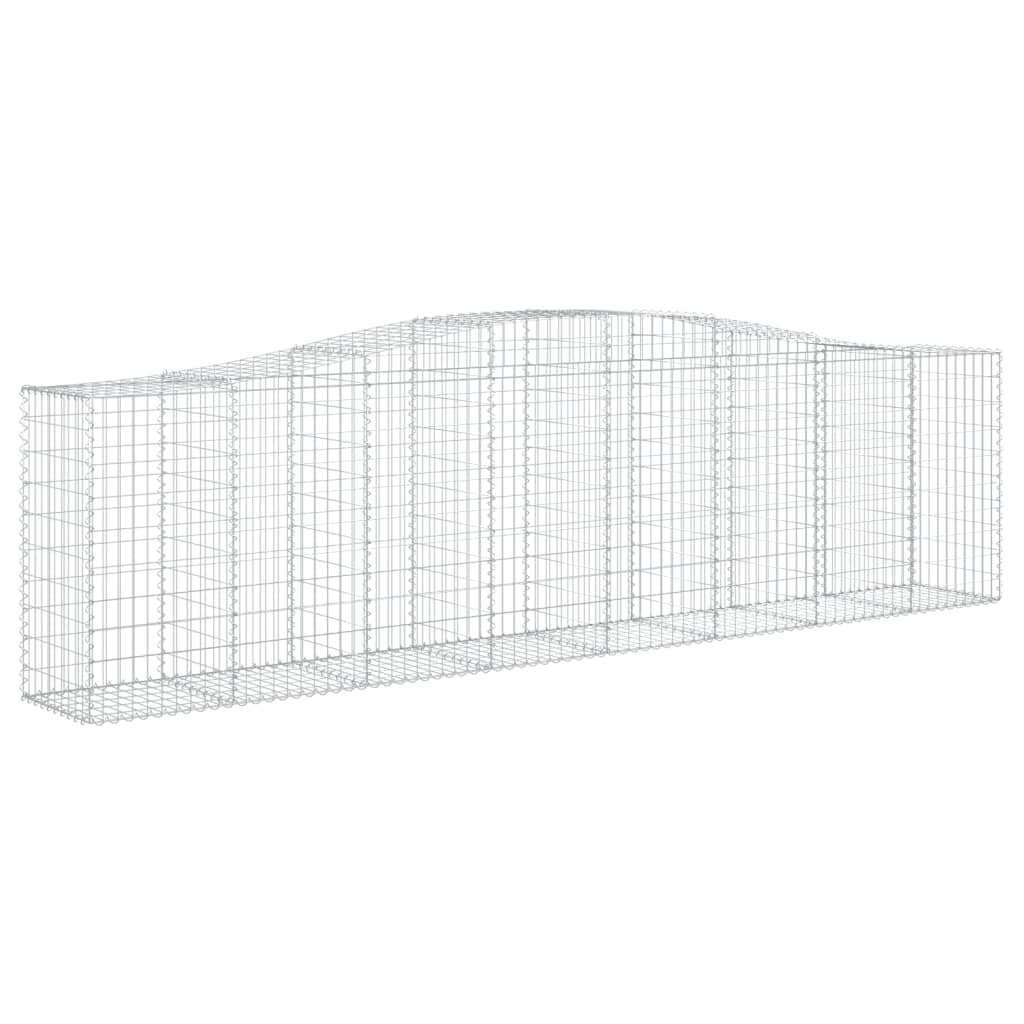 Paniers à gabions arqués 4 pcs 400x50x100/120 cm Fer galvanisé