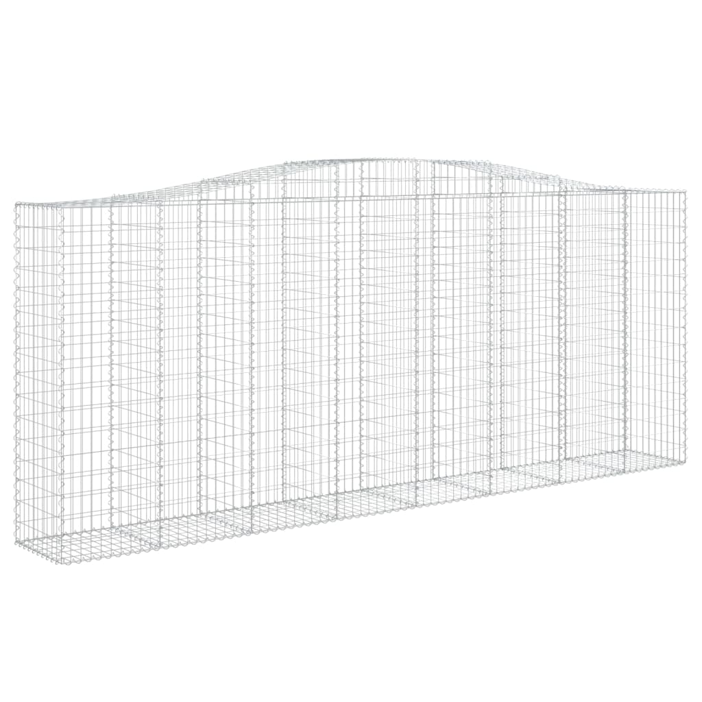 Paniers à gabions arqués 4 pcs 400x50x160/180 cm fer galvanisé