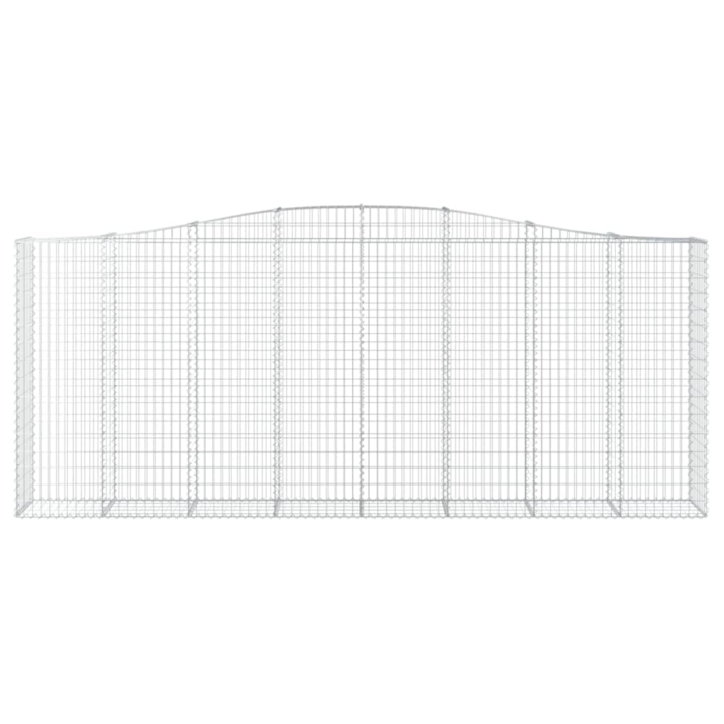 Paniers à gabions arqués 4 pcs 400x50x160/180 cm fer galvanisé