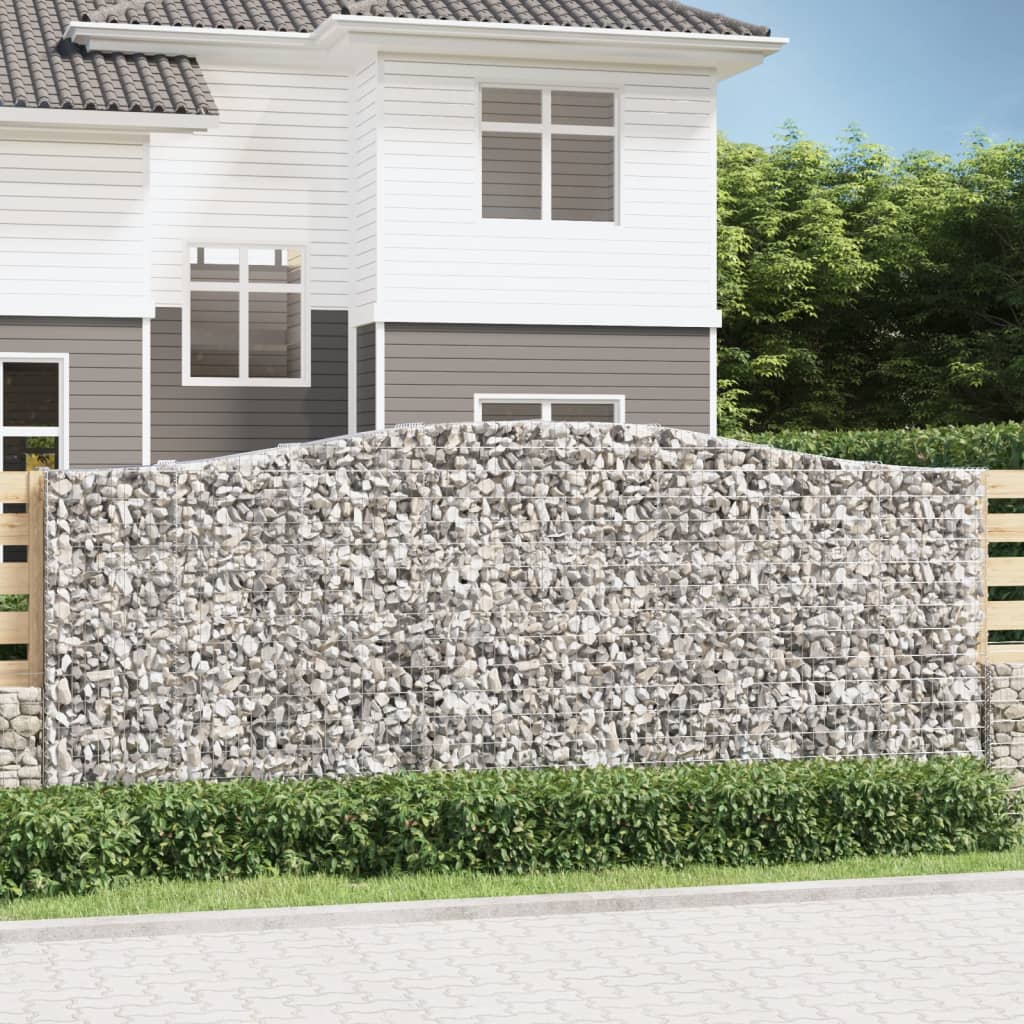 Paniers à gabions arqués 4 pcs 400x50x160/180 cm fer galvanisé