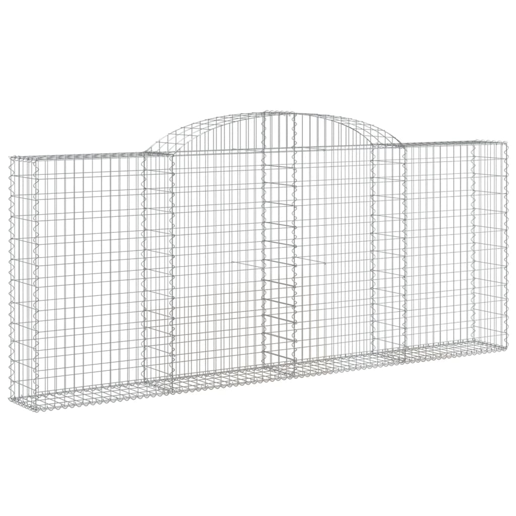 Paniers à gabions arqués 12 pcs 300x30x120/140 cm fer galvanisé