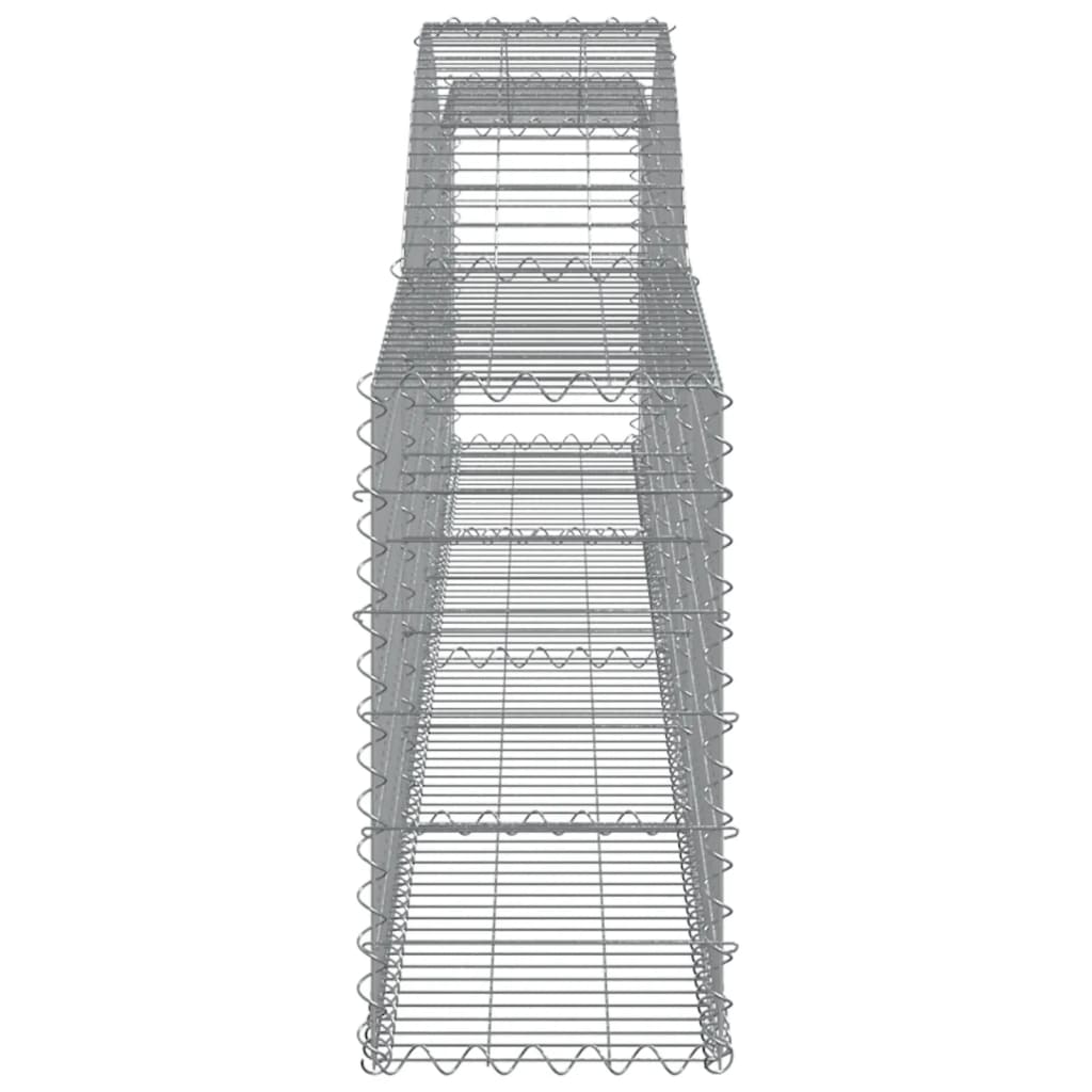 Paniers à gabions arqués 2 pcs 400x30x60/80 cm Fer galvanisé