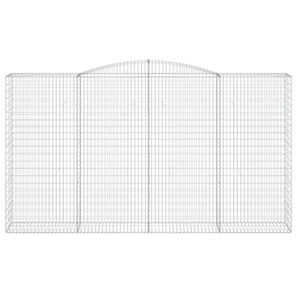 Paniers à gabions arqués 2 pcs 400x50x220/240 cm Fer galvanisé
