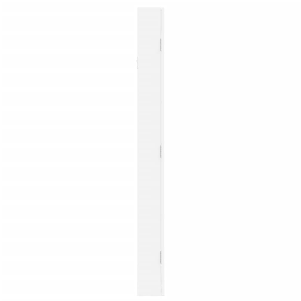 Armadio di gioielli con specchio a parete bianco 37.5x10x106 cm