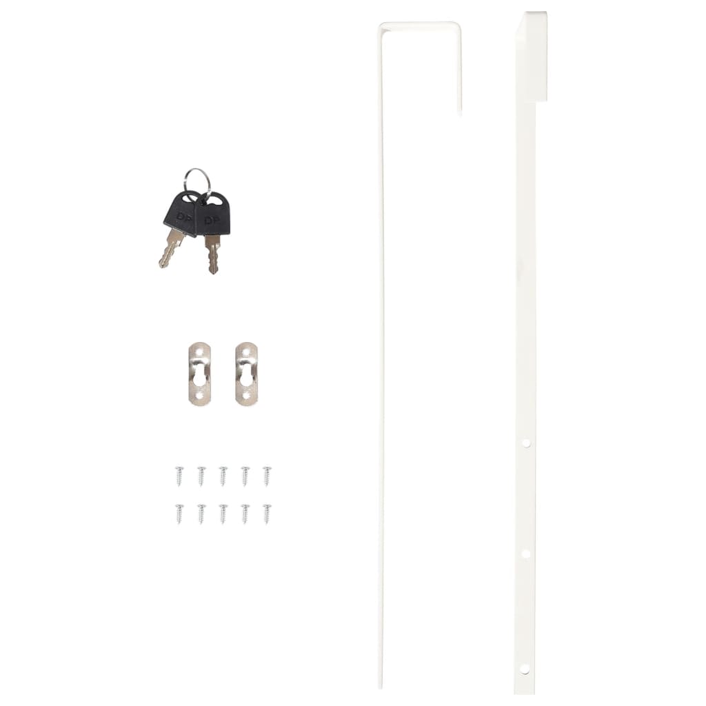 Armadio di gioielli con specchio a parete bianco 37.5x10x106 cm