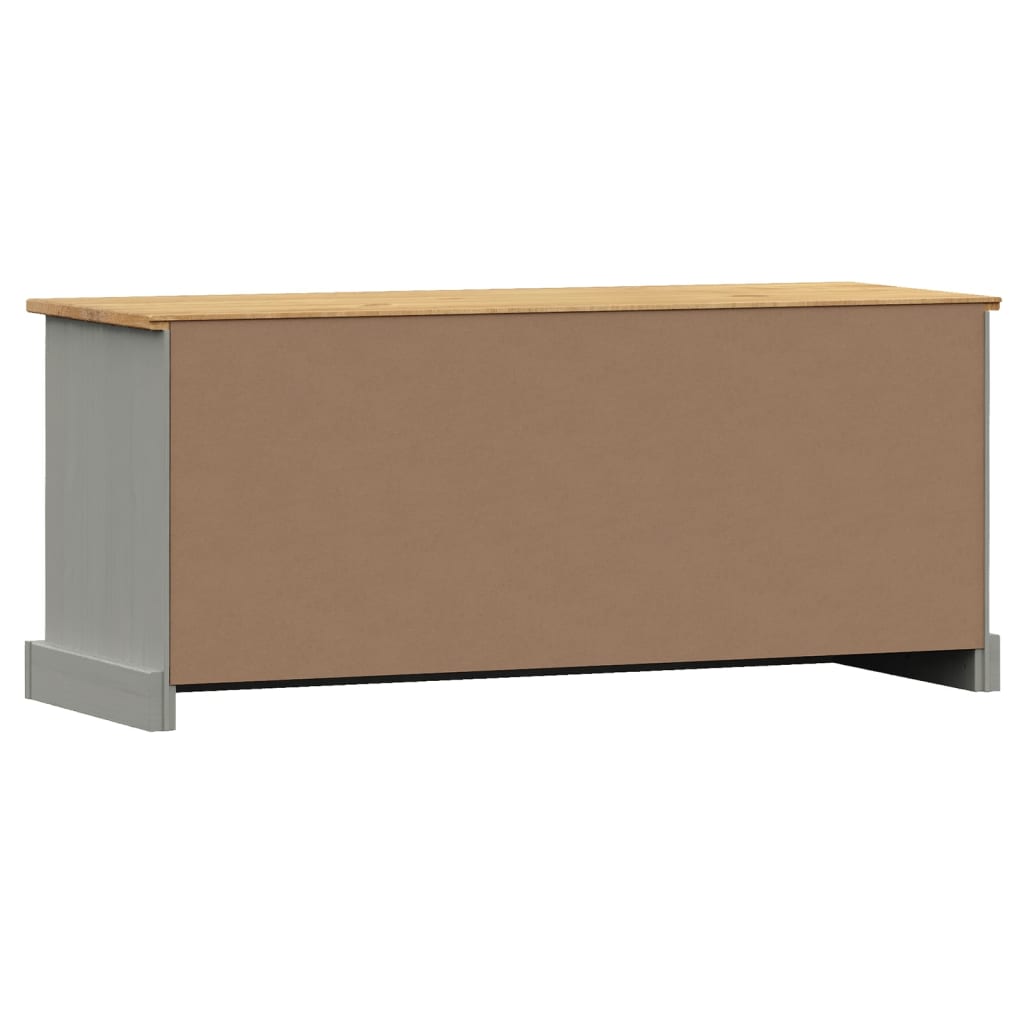 Banc à chaussures VIGO gris 106x35x40 cm bois massif de pin