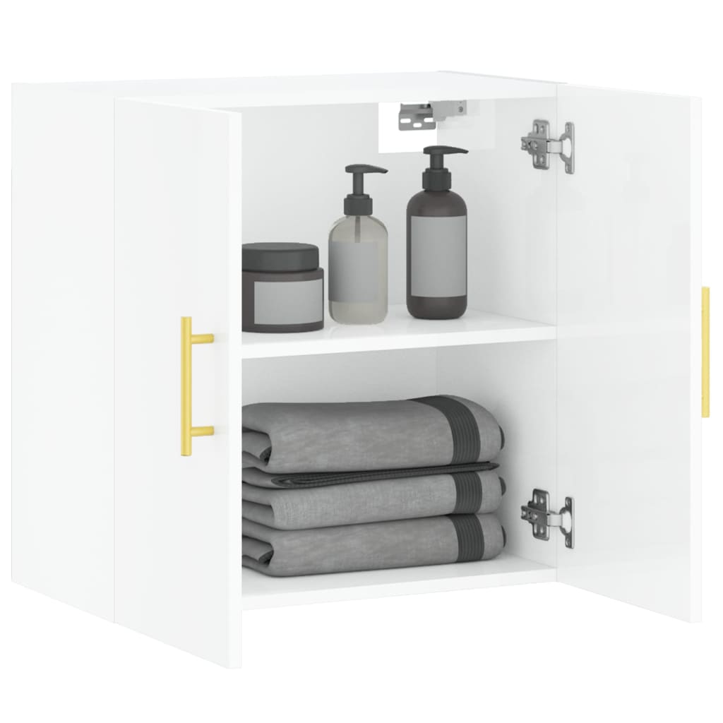 Brilliant white wall cabinet 60x31x60 cm Engineering wood