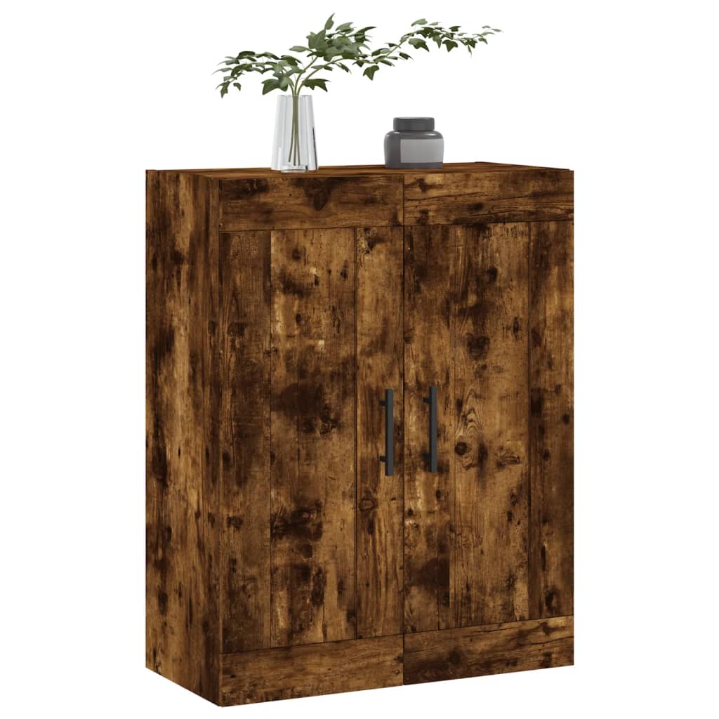 Smoked oak wall cabinet 69.5x34x90 cm engineering wood
