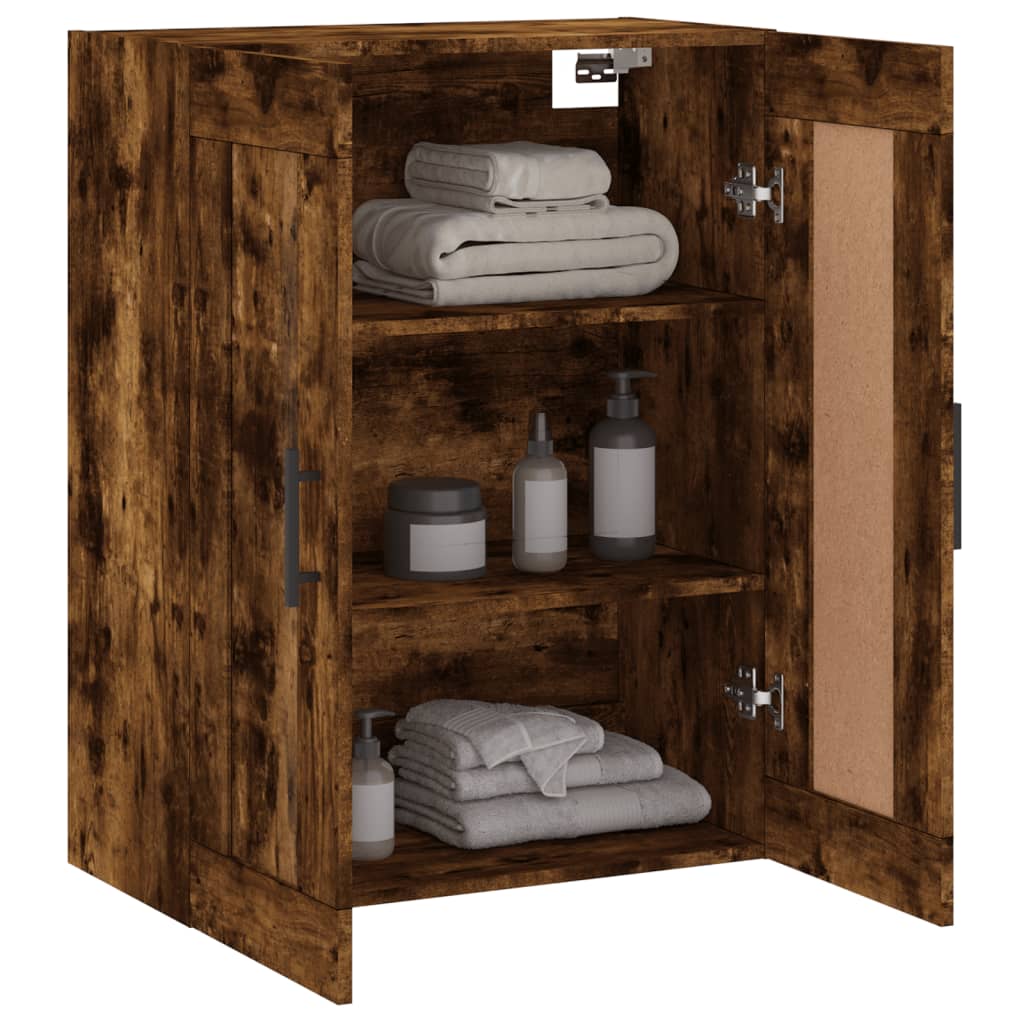 Smoked oak wall cabinet 69.5x34x90 cm engineering wood