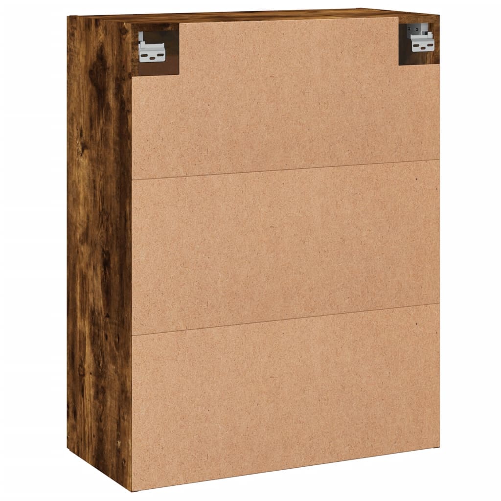 Smoked oak wall cabinet 69.5x34x90 cm engineering wood