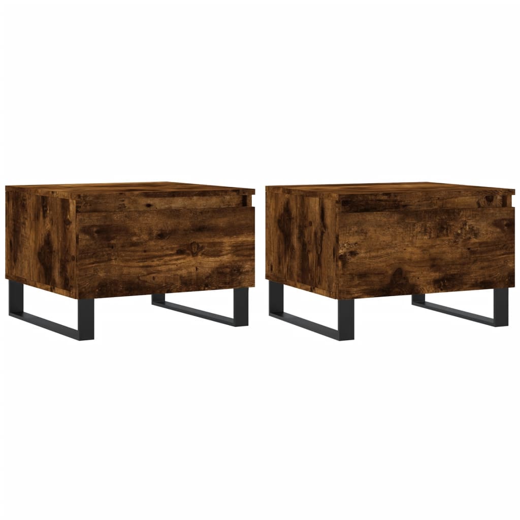 Low tables 2 pcs smoked oak 50x46x35 cm engineering wood