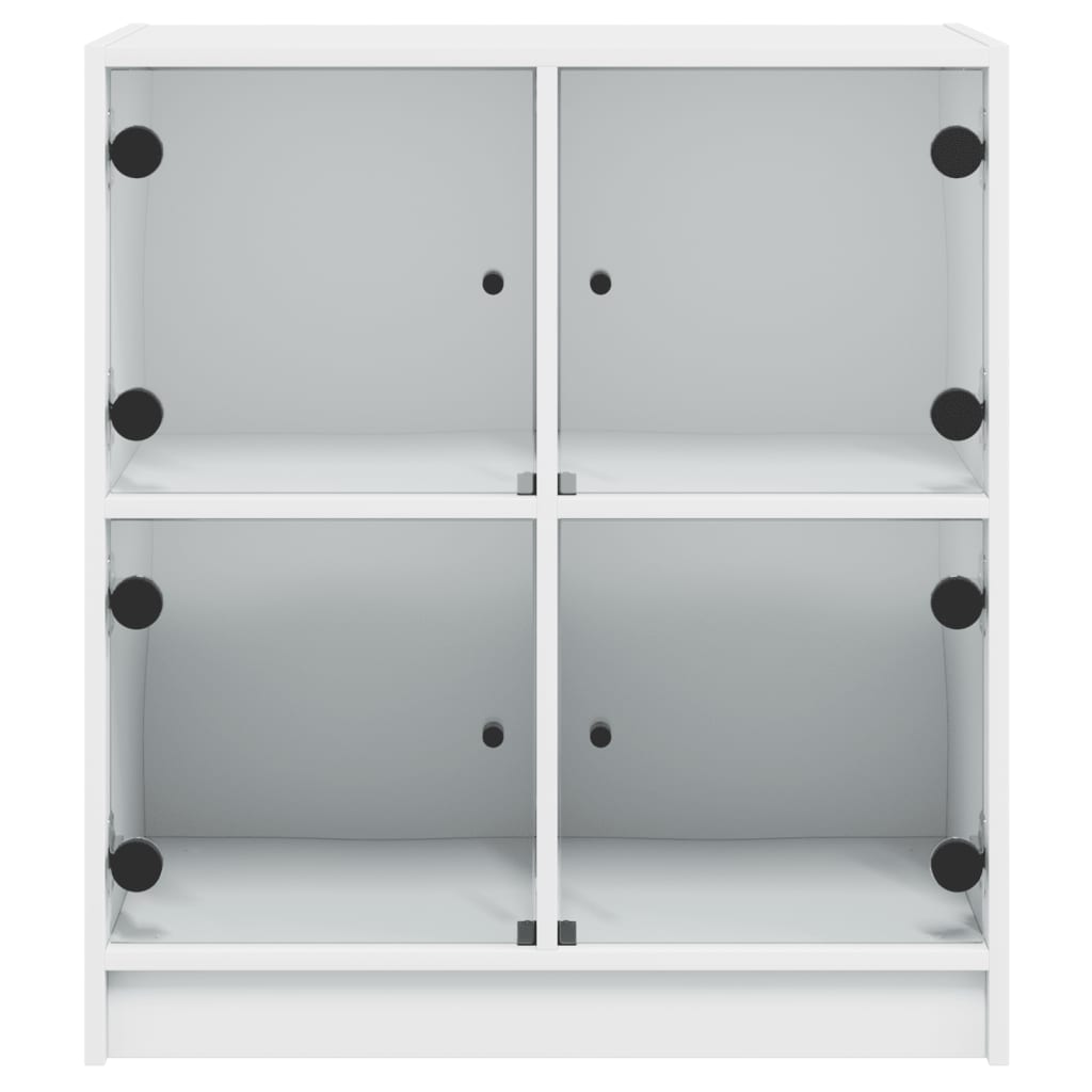 Armadio laterale con porte di vetro bianco 68x37x75,5 cm