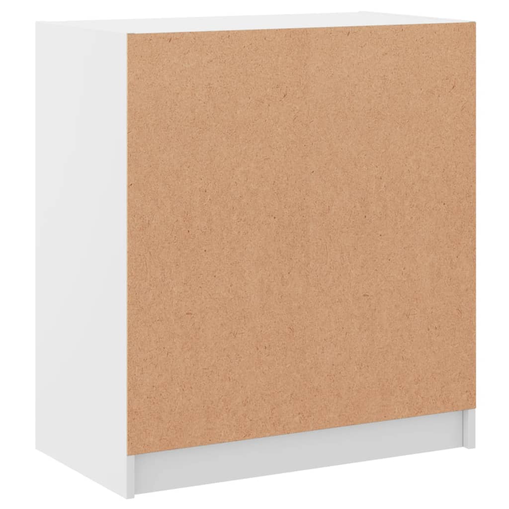 Armadio laterale con porte di vetro bianco 68x37x75,5 cm