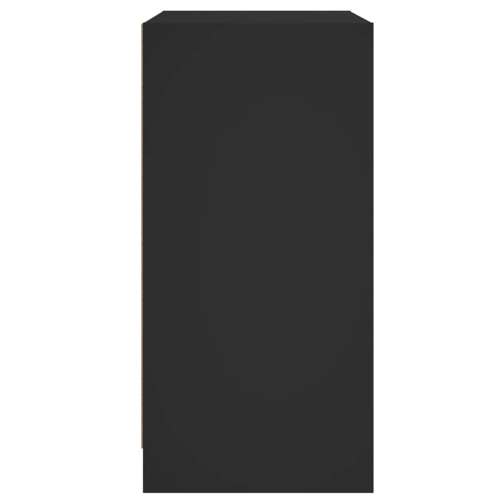 Armadio laterale con porte di vetro nero 68x37x75,5 cm