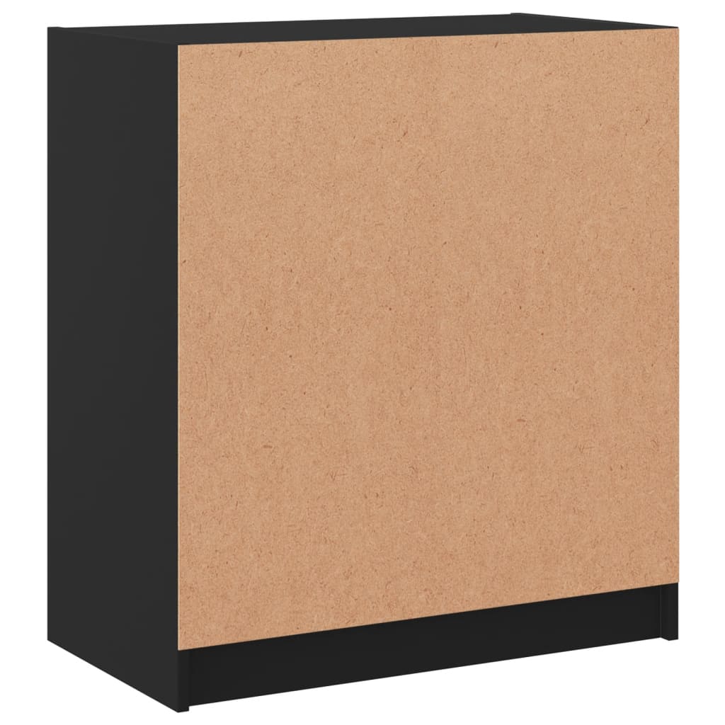 Armadio laterale con porte di vetro nero 68x37x75,5 cm
