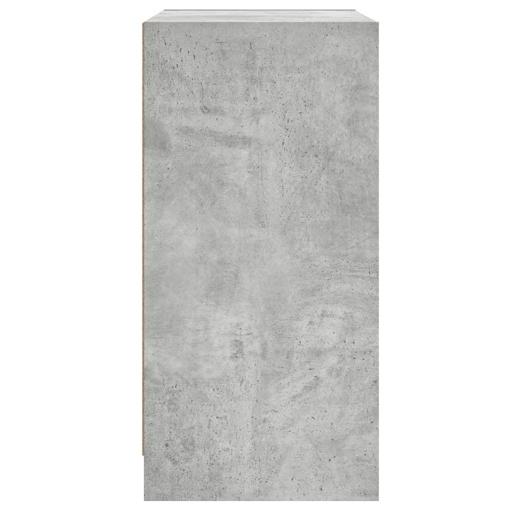 Armadio laterale con porte in vetro grigio in cemento 68x37x75,5 cm