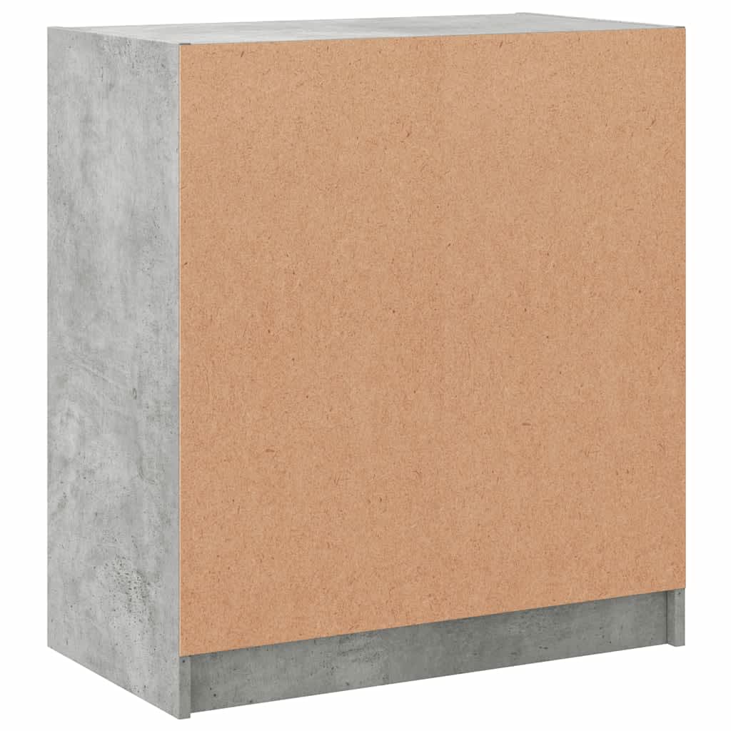 Armadio laterale con porte in vetro grigio in cemento 68x37x75,5 cm