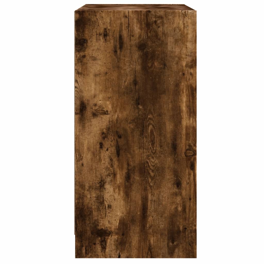 Armadio laterale con porte di vetro di quercia affumicate 68x37x75,5 cm
