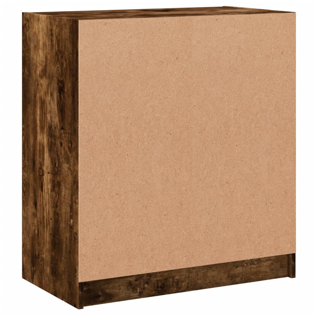 Armadio laterale con porte di vetro di quercia affumicate 68x37x75,5 cm