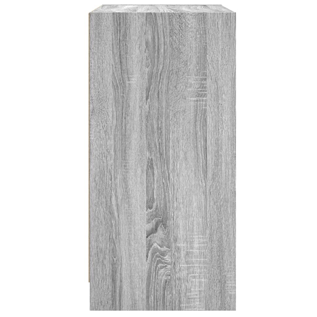 Armadio laterale con porte di vetro Sonoma grigio 68x37x75,5 cm
