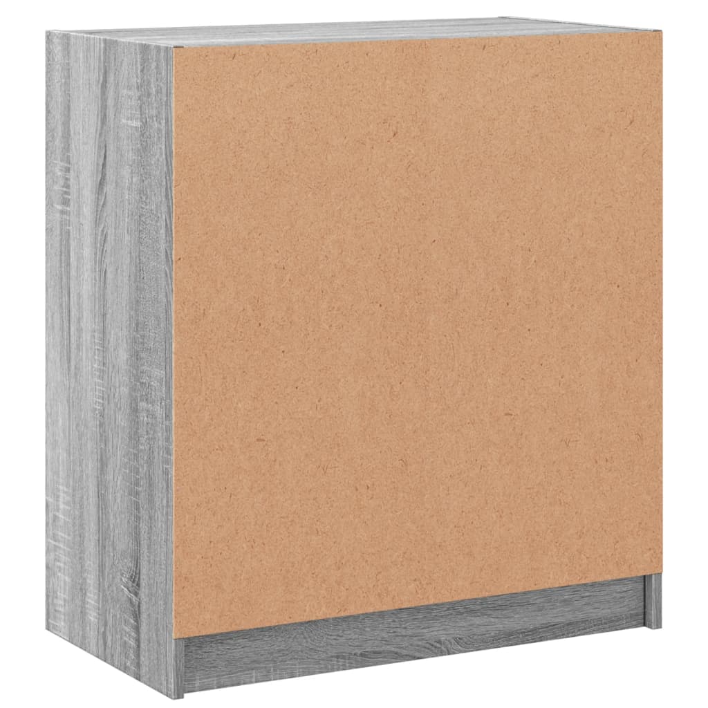 Armadio laterale con porte di vetro Sonoma grigio 68x37x75,5 cm