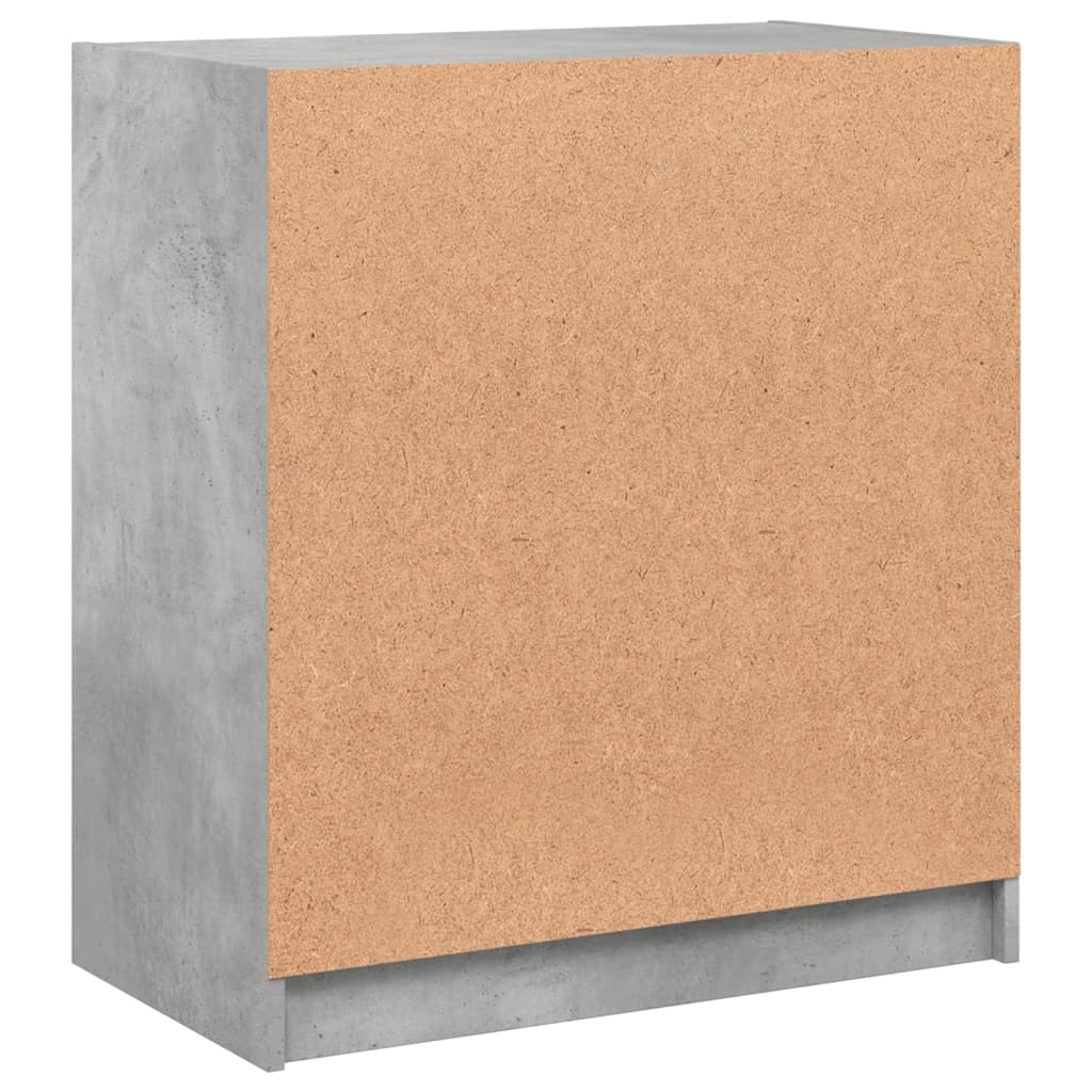 Armadio laterale con porte in vetro grigio in cemento 68x37x75,5 cm