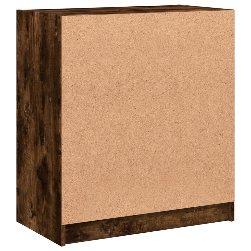 Armadio laterale con porte di vetro di quercia affumicate 68x37x75,5 cm
