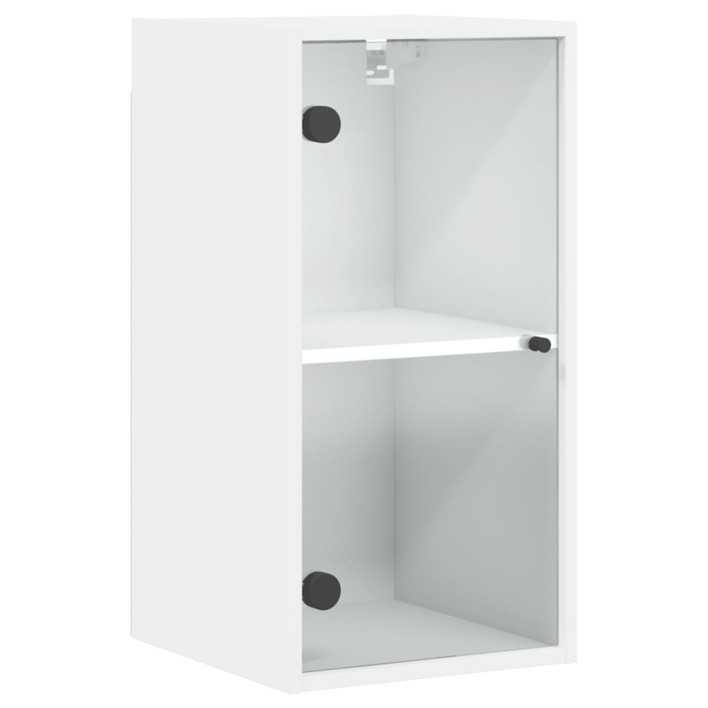 Wall cabinet with white glass doors 35x37x68.5 cm