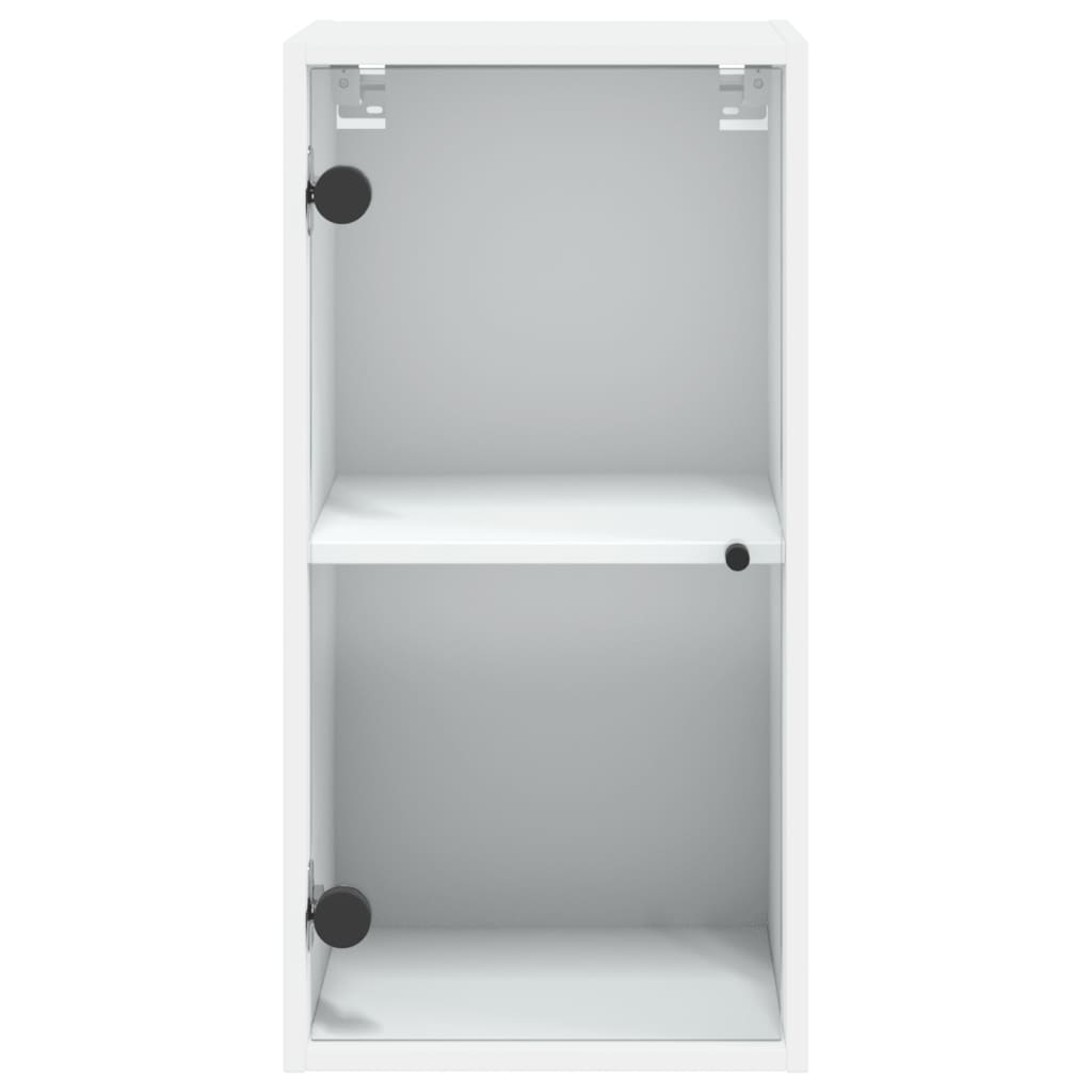 Wall cabinet with white glass doors 35x37x68.5 cm
