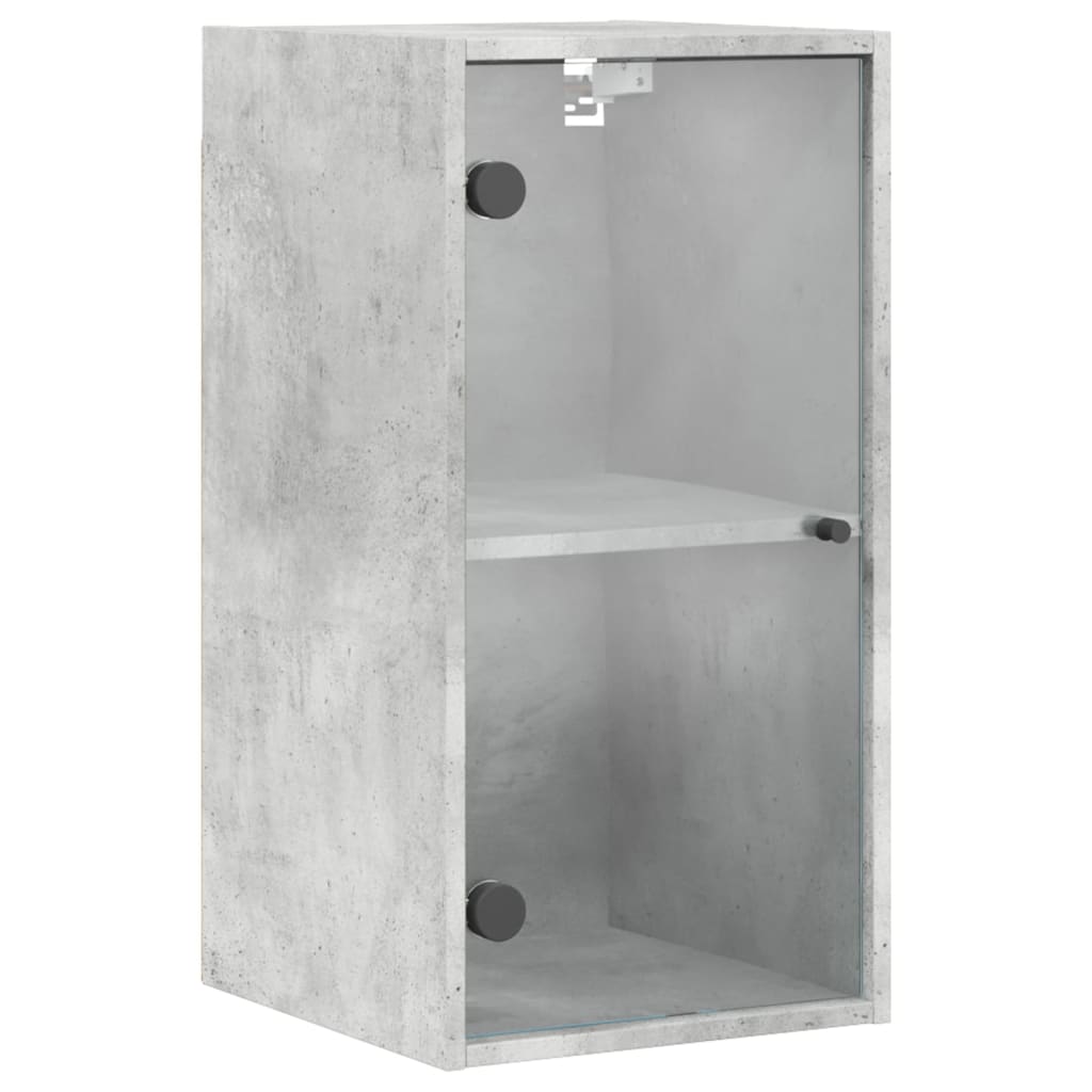 Wall cabinet with concrete gray glass doors 35x37x68.5 cm