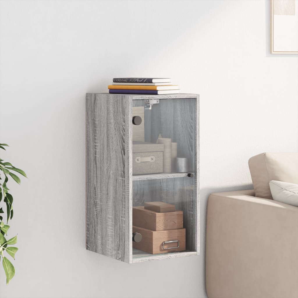 Wall cabinet with Gray Sonoma Glass Doors 35x37x68.5 cm