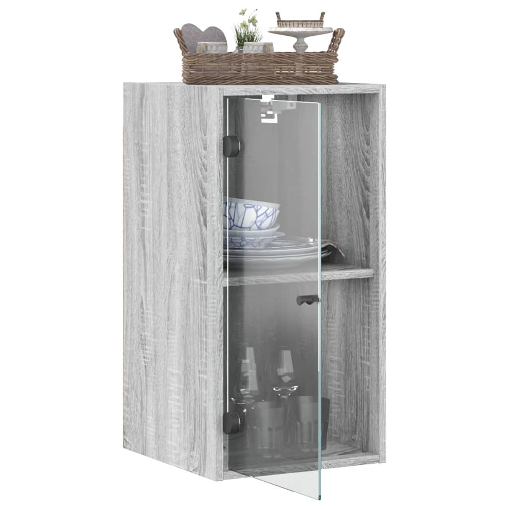 Wall cabinet with Gray Sonoma Glass Doors 35x37x68.5 cm