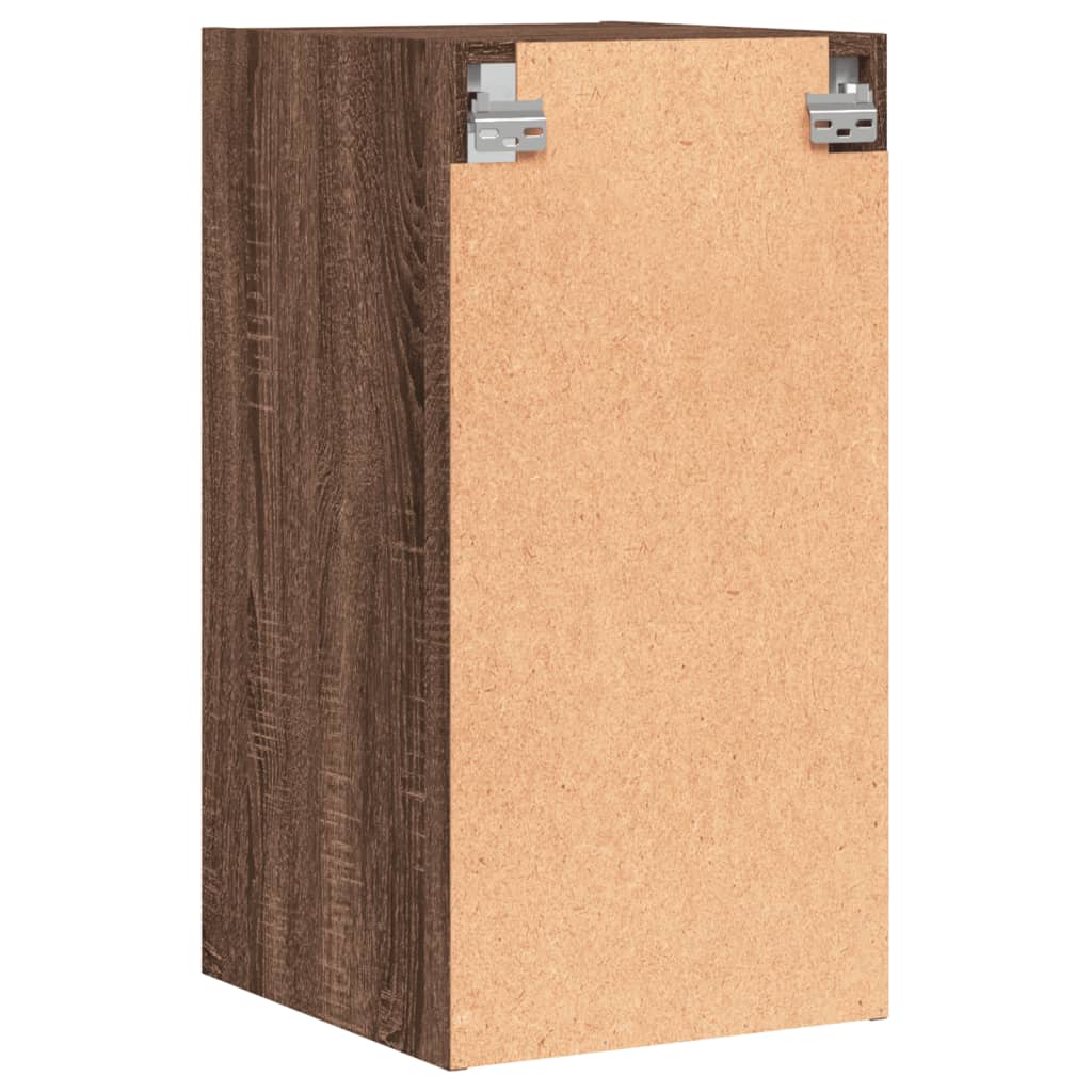 Wall cabinet with brown oak glass doors 35x37x68.5 cm