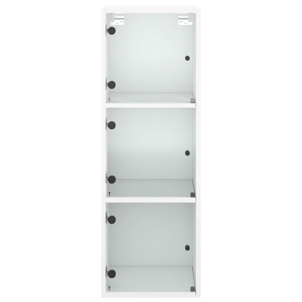 Wall cabinet with white glass doors 35x37x100 cm