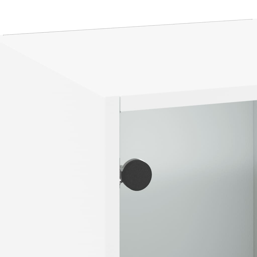 Wall cabinet with white glass doors 35x37x100 cm
