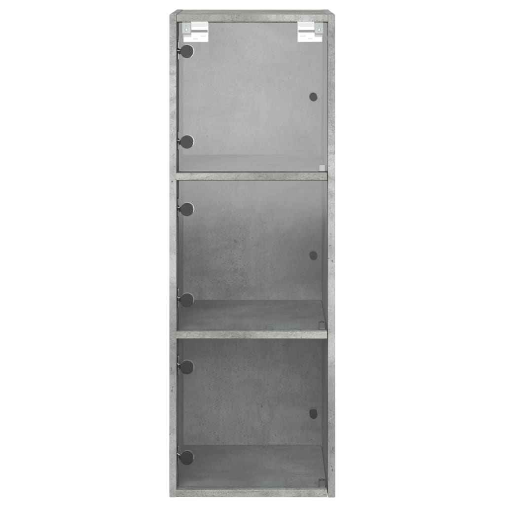 Wall cabinet with concrete gray glass doors 35x37x100 cm