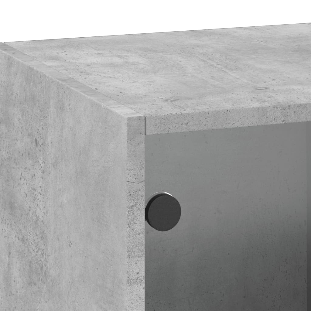 Wall cabinet with concrete gray glass doors 35x37x100 cm