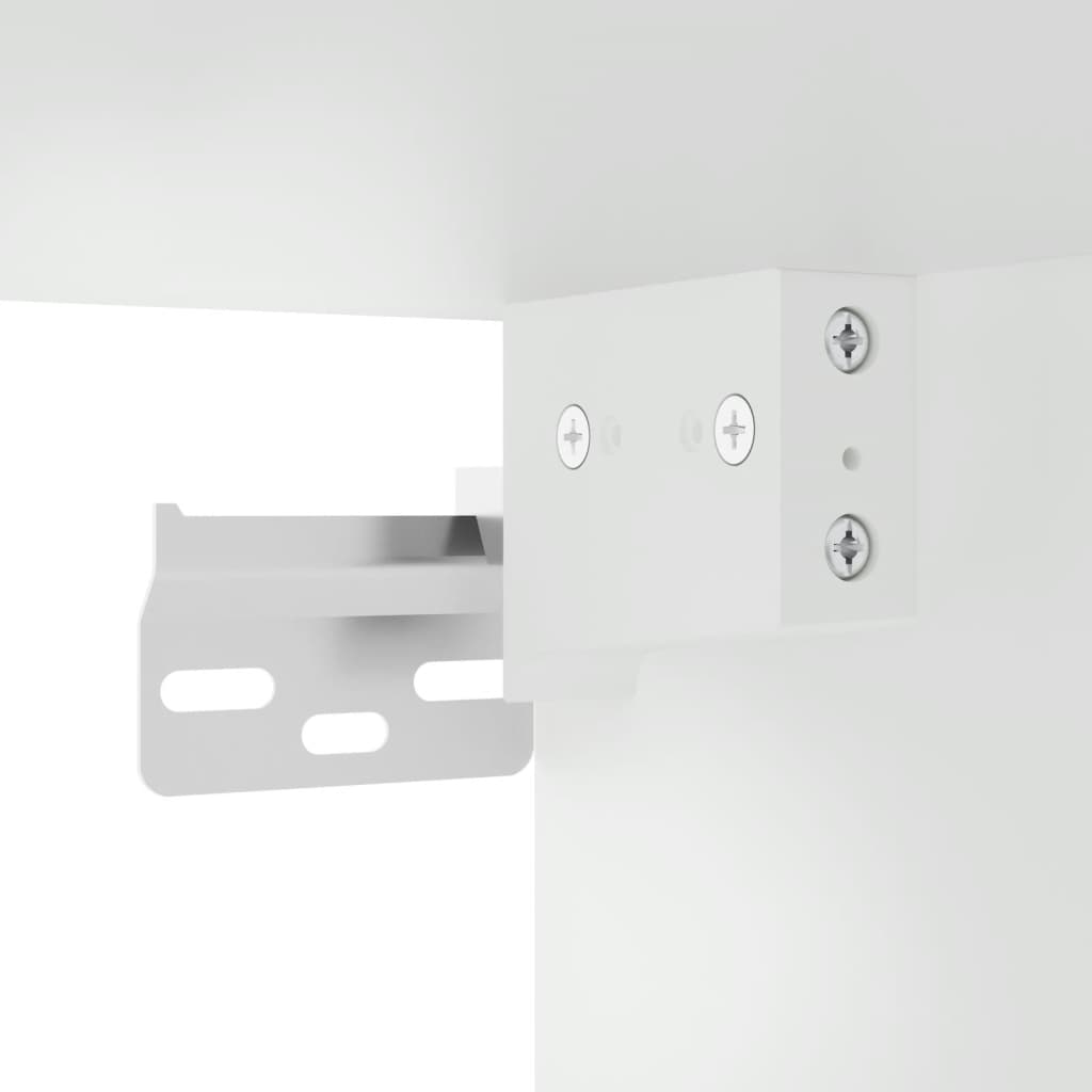 Wall cabinet with white glass doors 68x37x68.5 cm
