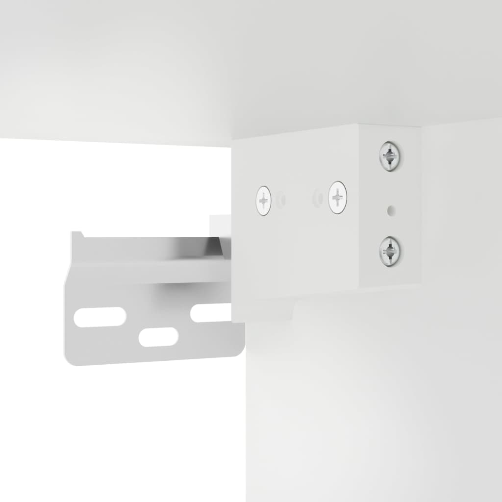 Wall cabinet with white glass doors 68.5x37x35 cm