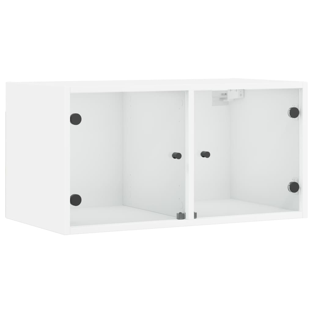 Wall cabinets with glass doors 2 pcs white 68.5x37x35 cm