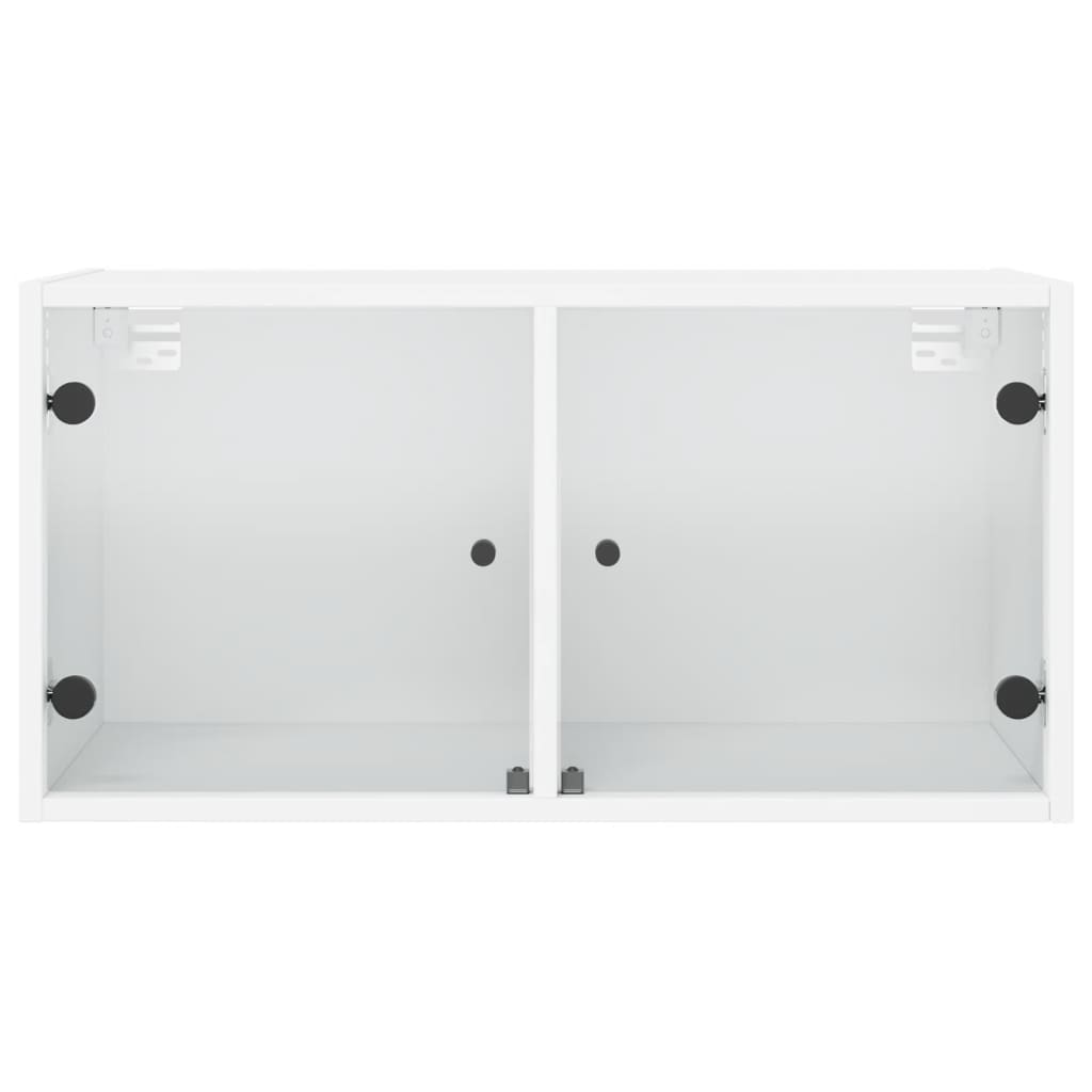 Wall cabinets with glass doors 2 pcs white 68.5x37x35 cm