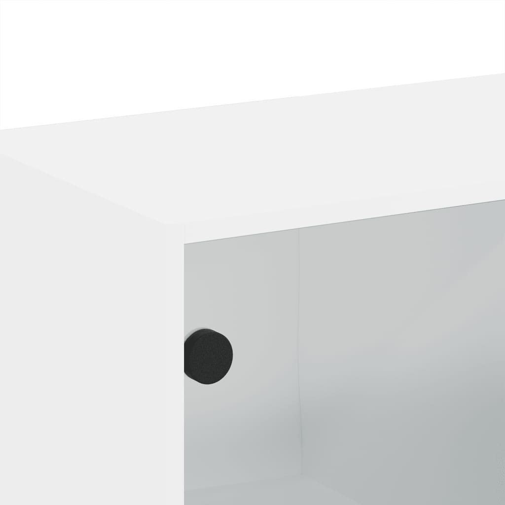 Wall cabinets with glass doors 2 pcs white 68.5x37x35 cm