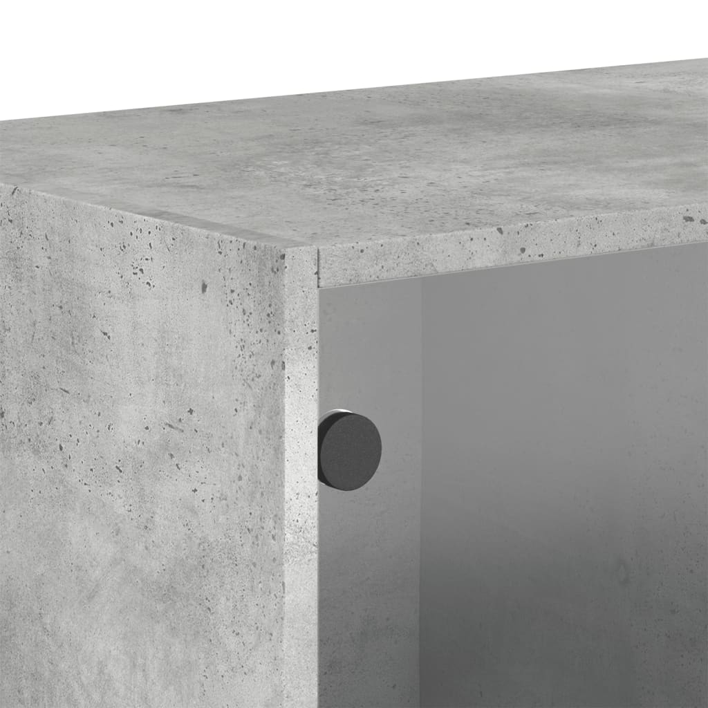 Wall cabinet with concrete gray glass doors 68.5x37x35 cm