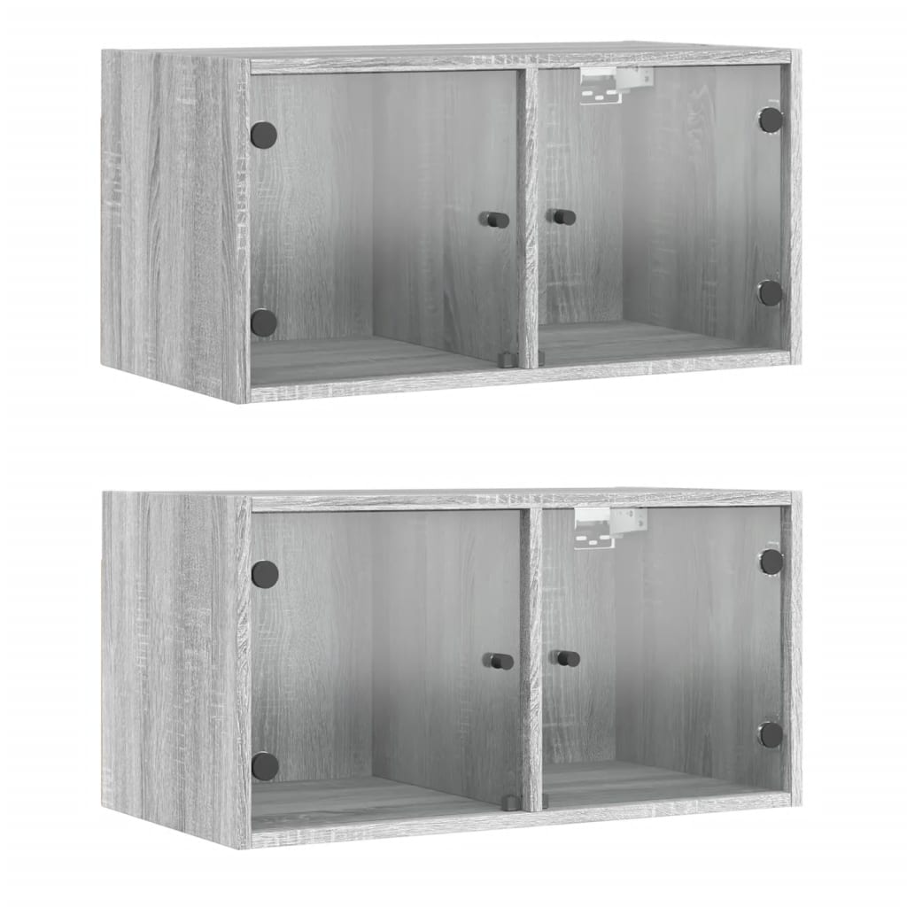 Wall cupboards 2 pcs Sonoma Gray 68.5x37x35 cm