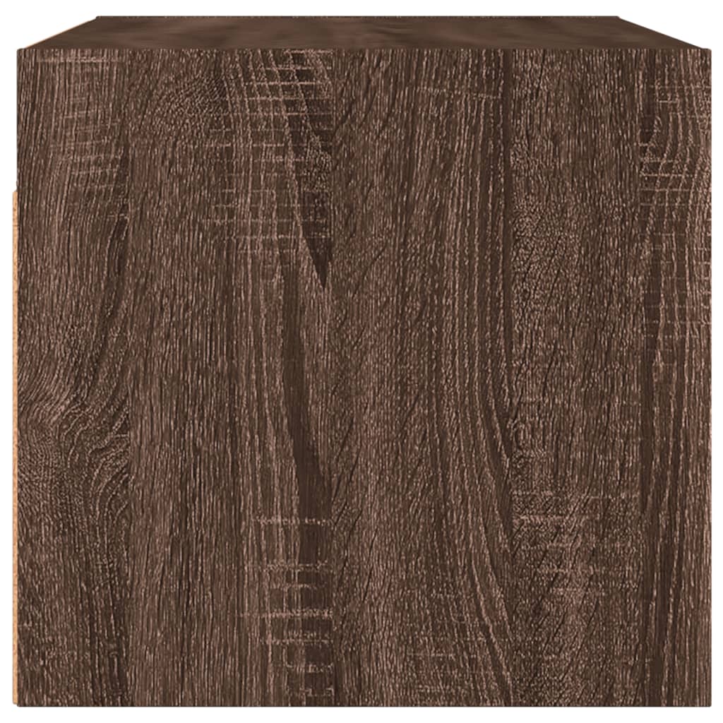 Wall cabinets glass doors 2 pcs brown oak 68.5x37x35cm