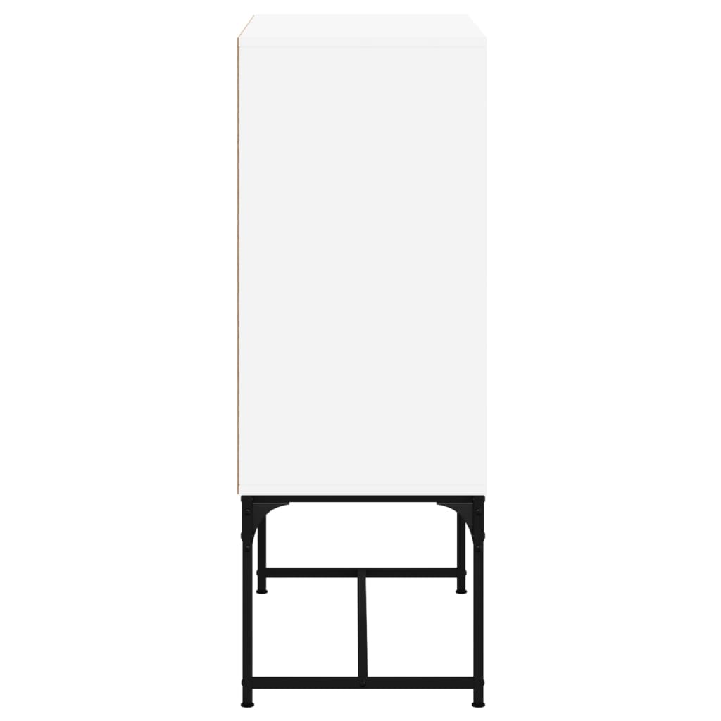 Armadio laterale con porte di vetro bianco 69x37x100 cm