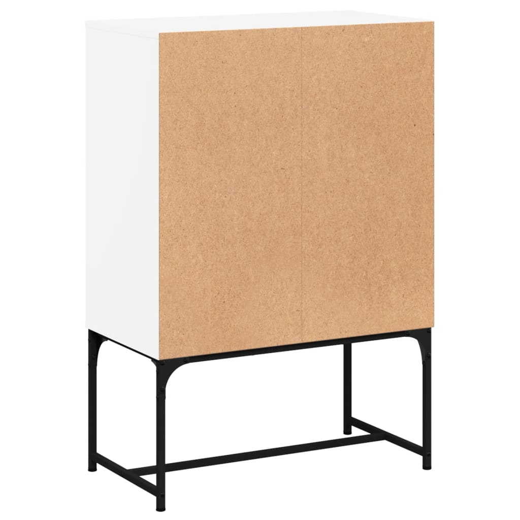 Armadio laterale con porte di vetro bianco 69x37x100 cm