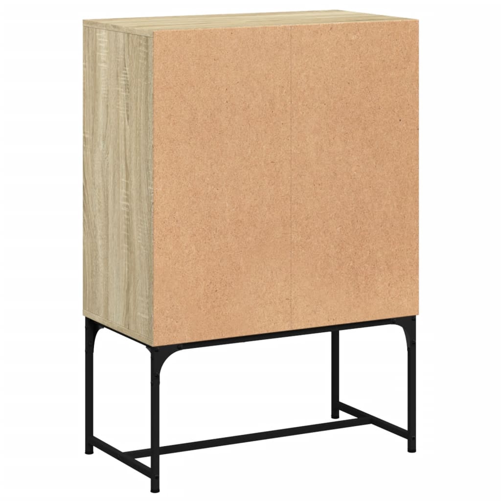 Cabinet laterale con porte di vetro in quercia Sonoma 69x37x100 cm